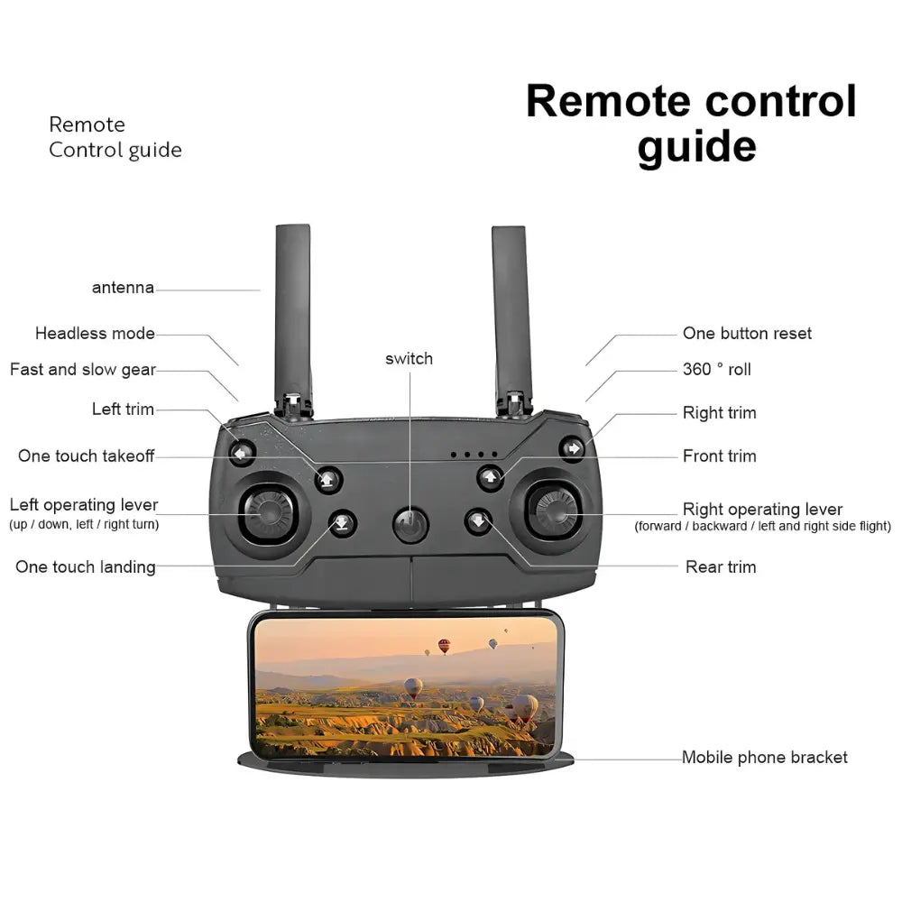 E99 Pro 4K Dual-Camera Drone, Foldable, Altitude Hold, Gesture Control, WiFi, Gravity Sensor, USB Charging, Storage Bag, Black MigliorPrezzi.com