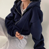 Felpa Oversize Donna| con Cappuccio, Fit Morbido e Zip