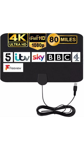 4K 1080p digital interior TV antenna ideal for windows