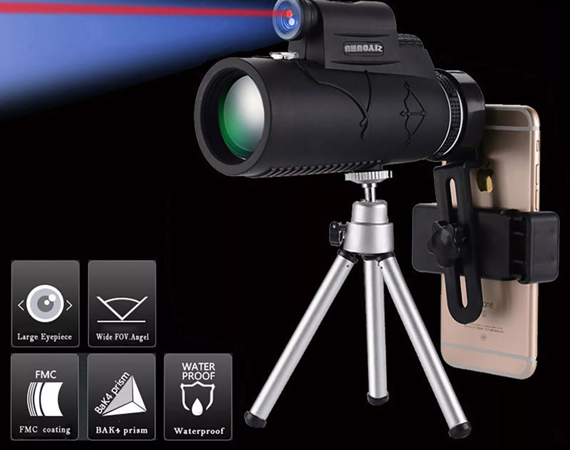 Telescopio 12x50 HD con treppiedi per foto zoom smartphone cannocchiale