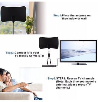 Powerful HDTV 4K 1080p digital amplified digital internal TV antenna