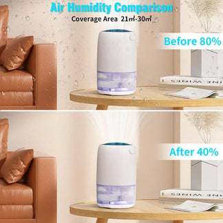 Portable electric dehumidifier 40W 1100ml 30m² area, with LED lighting