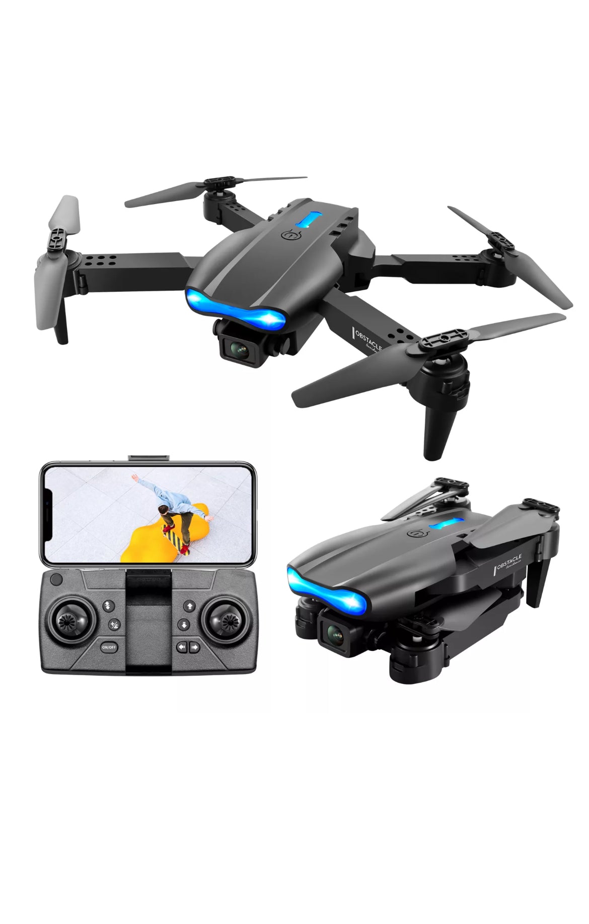 Drone pieghevole con fotocamera 4K HD, GPS, WiFi FPV