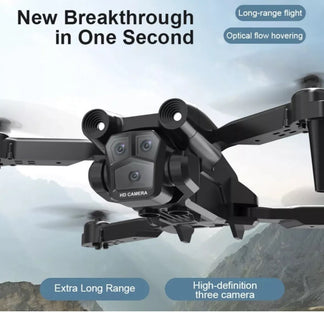 Professional drone 4K folding with triple wide angle hd camera
