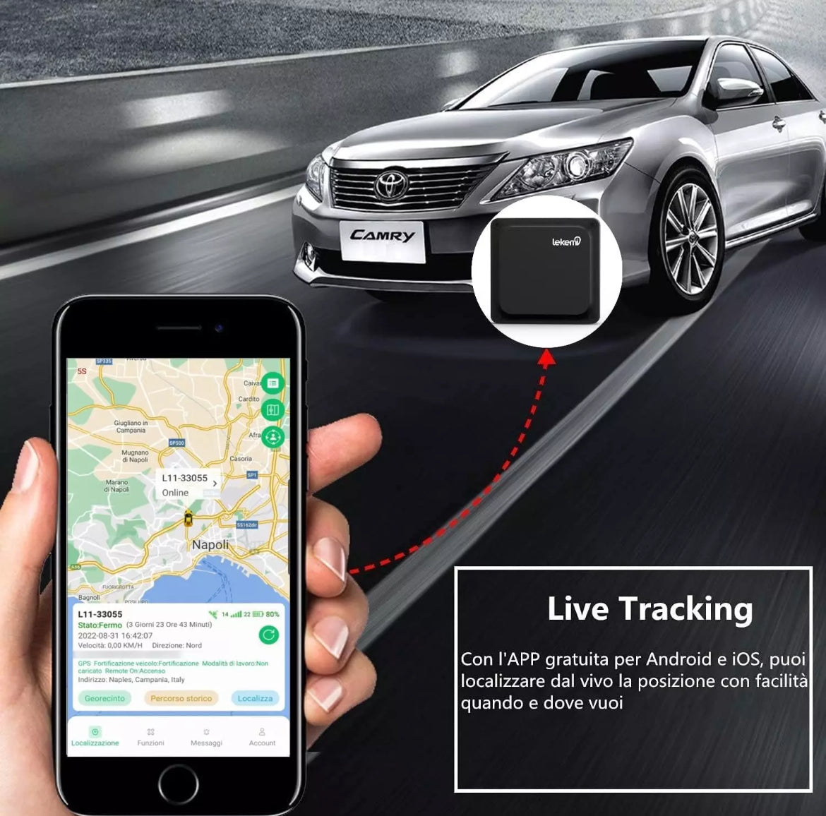 Tracciatore di posizione localizzatore gps tracker per auto-veicoli con batteria a lunga durata