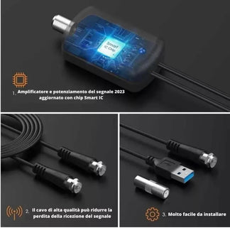 Digital terrestrial and internal digital TV antenna