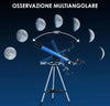 telescopio astronomico a doppia lente con treppiede, mirino a LED e adattatore per smartphone