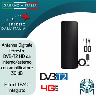 External TV antenna amplified for digital terrestrial 4K HDTV
