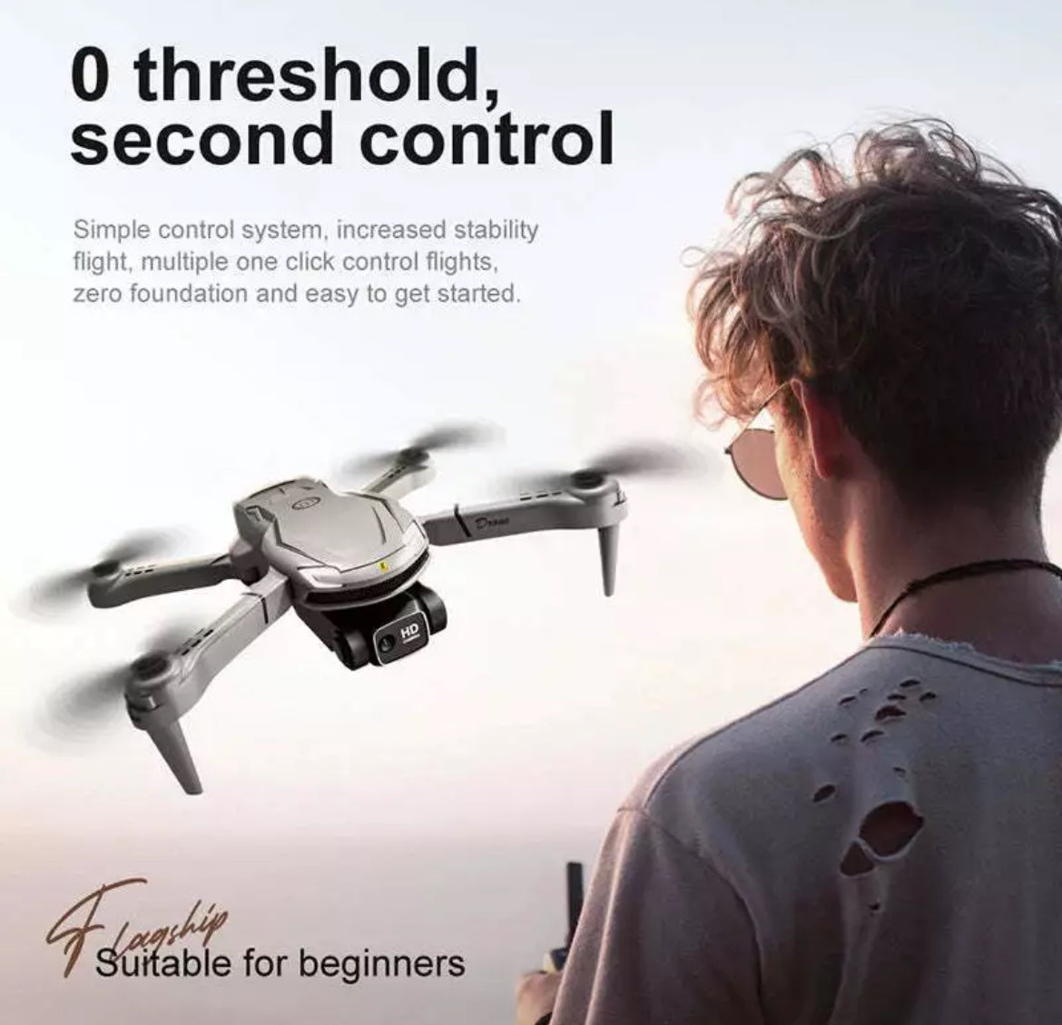 Mini drone con dual camera gps, 8k, pieghevole, tascabile, fino a 9000 metri