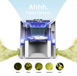 Small air purifier with True filter and night light