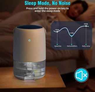 Portable electric dehumidifier 40W 1100ml 30m² area, with LED lighting