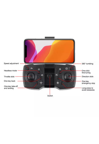 Folding drone with dual camera, FPV WiFi and GPS complete with 3 batteries