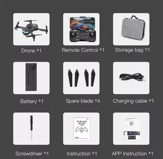 Mini light and folding drone with camera, GPS Return and Drone Porta Bag