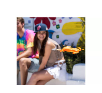 Remote piloted aircraft with selfie camera shoots and shares instantly with your smartphone