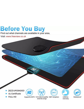 4K 1080p digital interior TV antenna ideal for windows