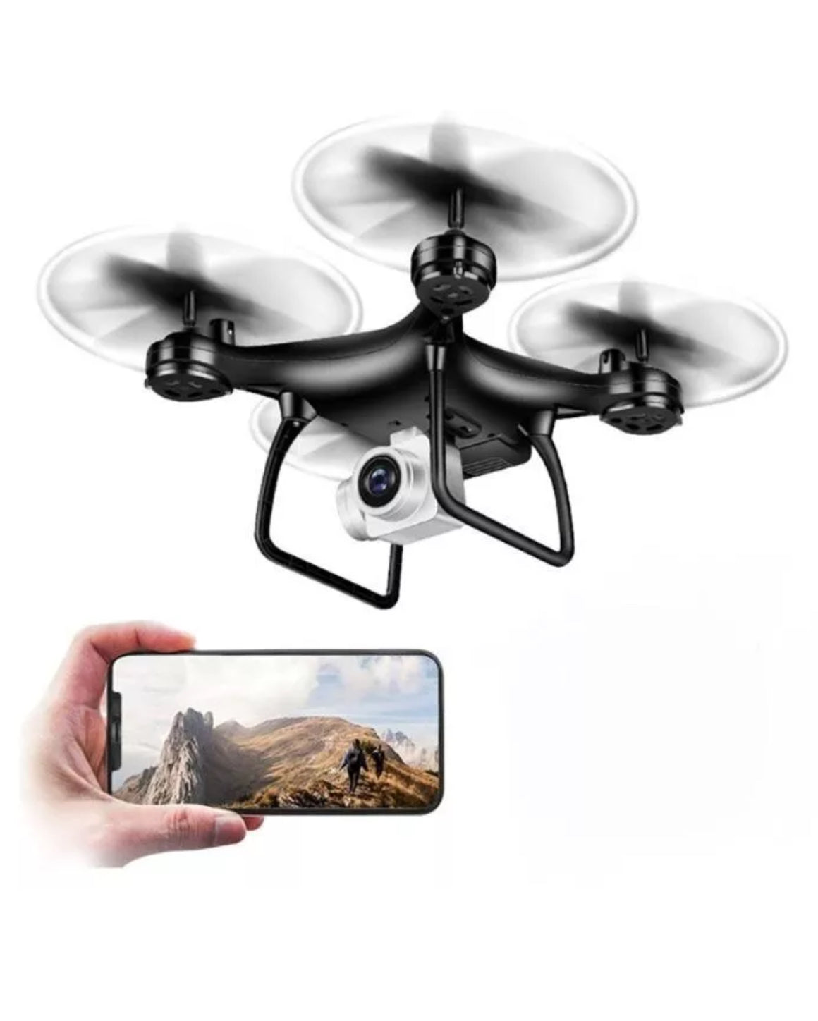 Drone con telecamera  video in 4K, pulsante di ritorno, telecomando Wi-Fi