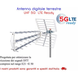 Antenna tv digitale terrestre UHF esterna con filtro 5g