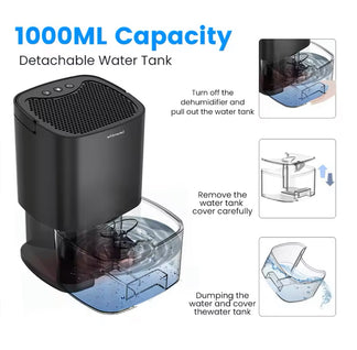 Silent portable dehumidifier for home and office