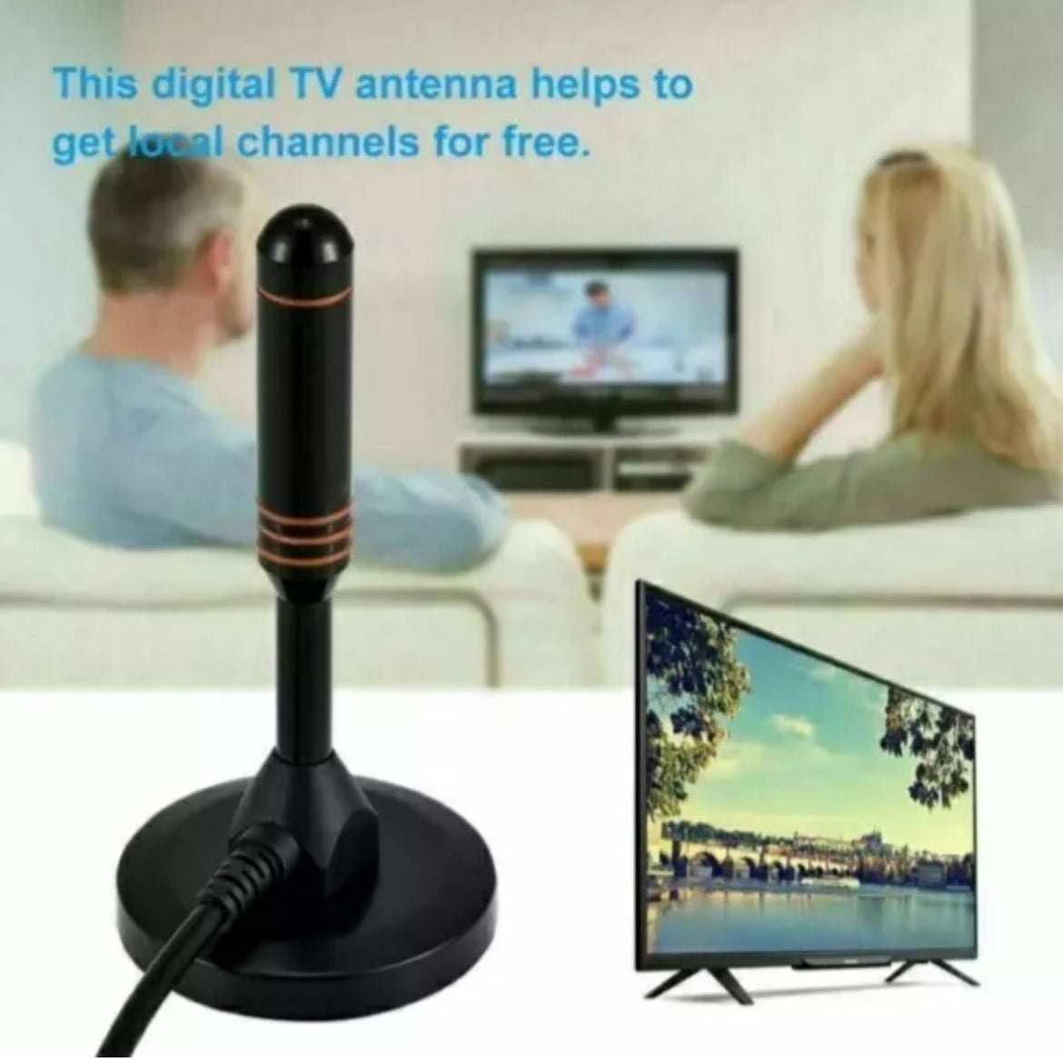 Antenna tv portatile digitale hd 4k dvb-t2: amplificata con usb per uso interno ed esterno