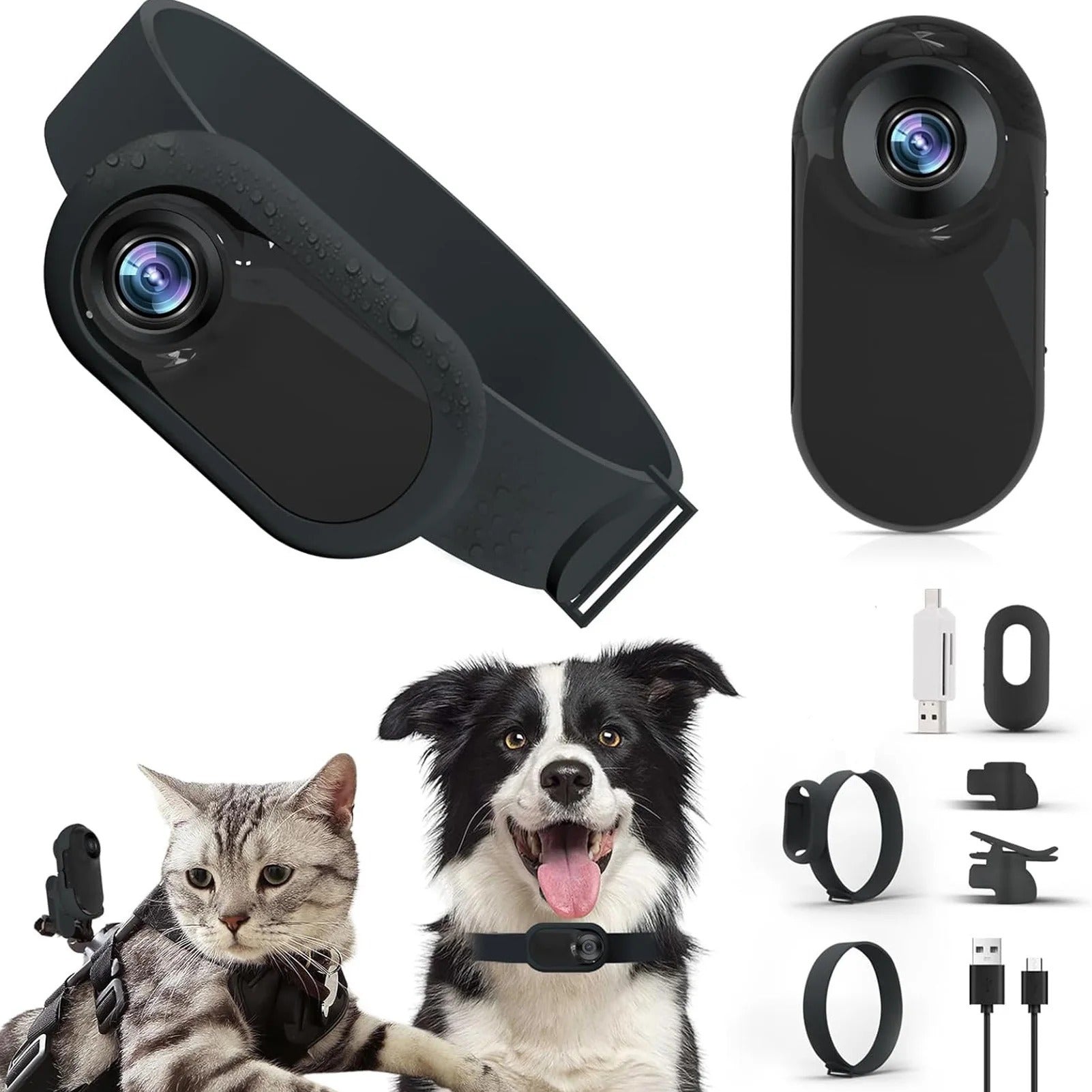 GOpro per Cani e Gatti con Schermo LCD Telecamera Grandangolare da 170°