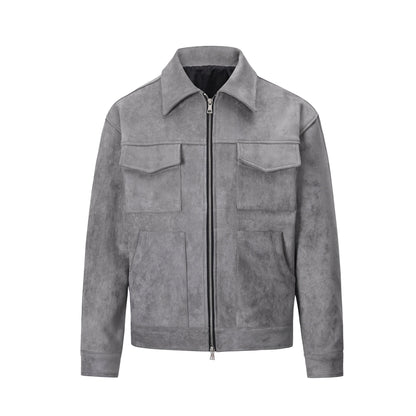 Giacca in Pelle Uomo™ | Modello Scamosciato Morbido e Versatile