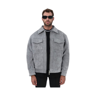 Giacca in Pelle Uomo™ | Modello Scamosciato Morbido e Versatile