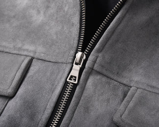 Giacca in Pelle Uomo™ | Modello Scamosciato Morbido e Versatile