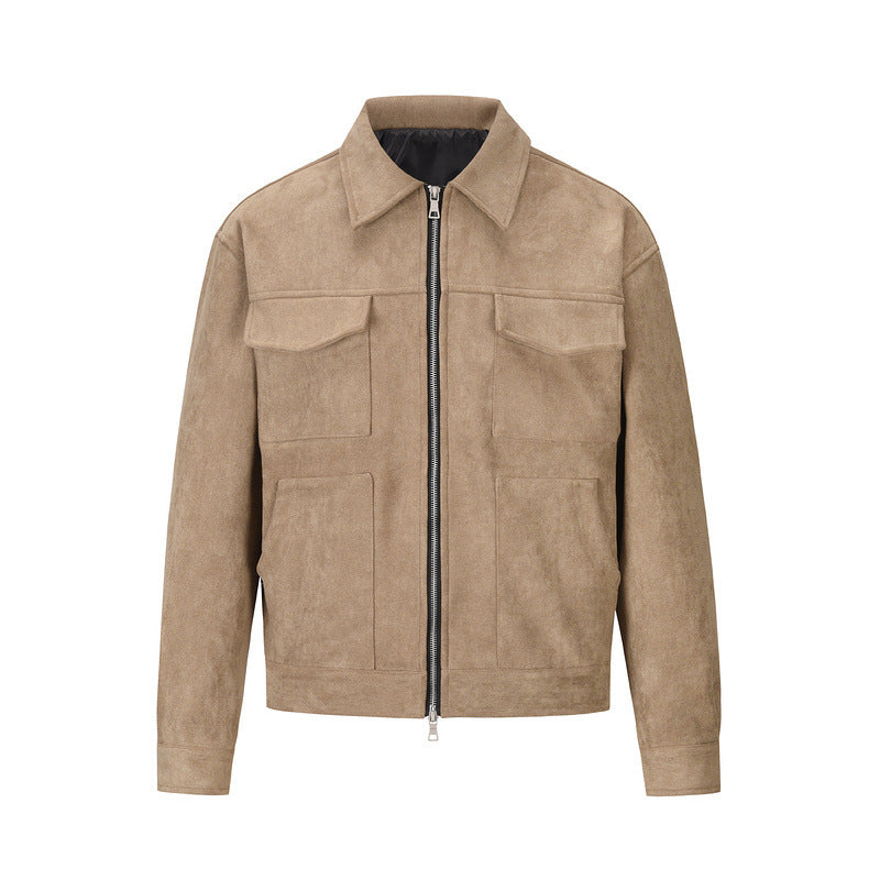 Giacca in Pelle Uomo™ | Modello Scamosciato Morbido e Versatile