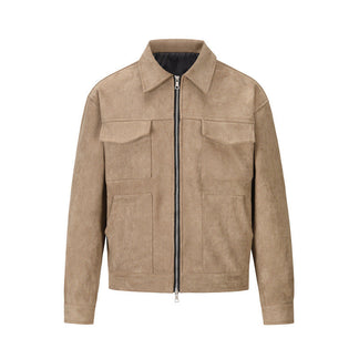 Giacca in Pelle Uomo™ | Modello Scamosciato Morbido e Versatile