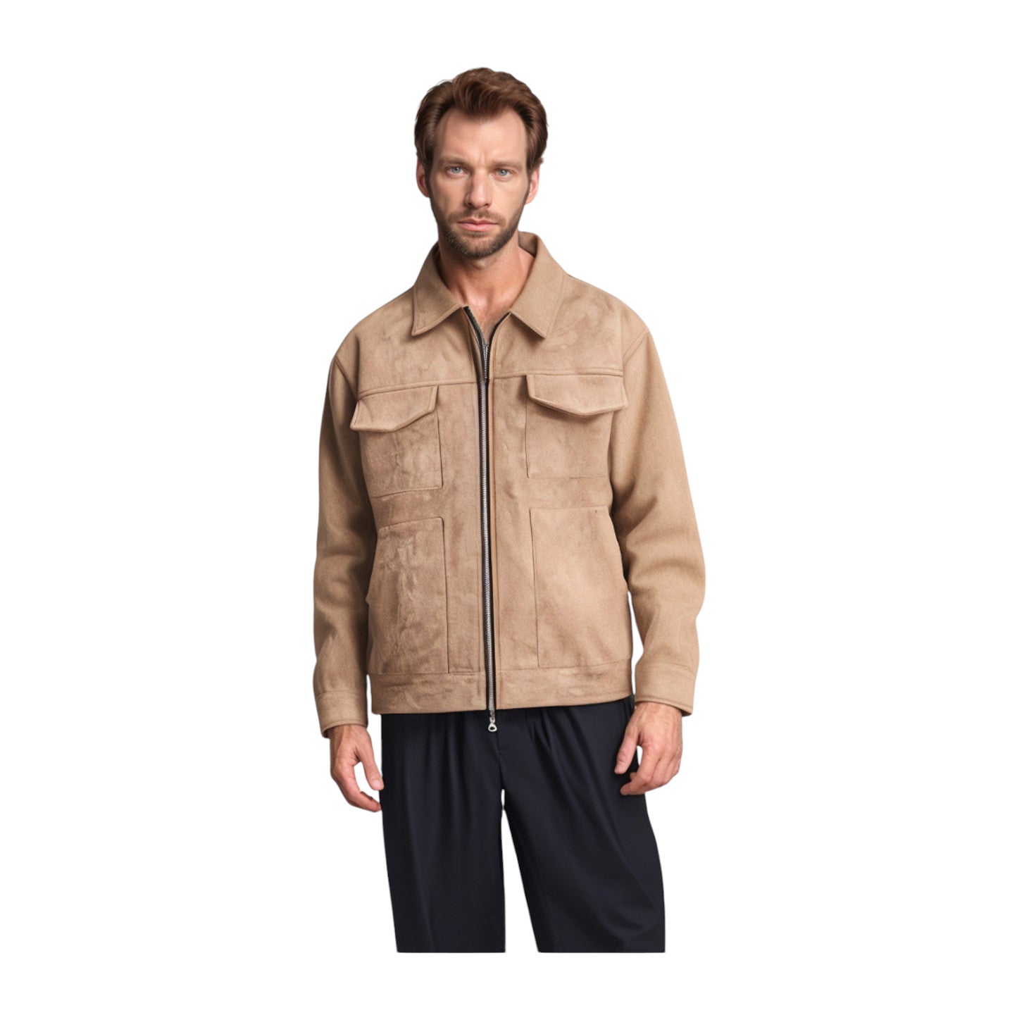 Giacca in Pelle Uomo™ | Modello Scamosciato Morbido e Versatile