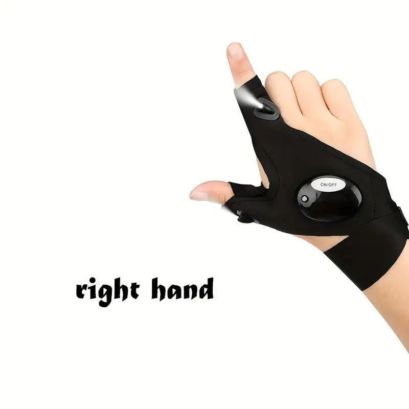 Guanti Impermeabili Senza Dita con Torcia LED  Pratici e Resistenti