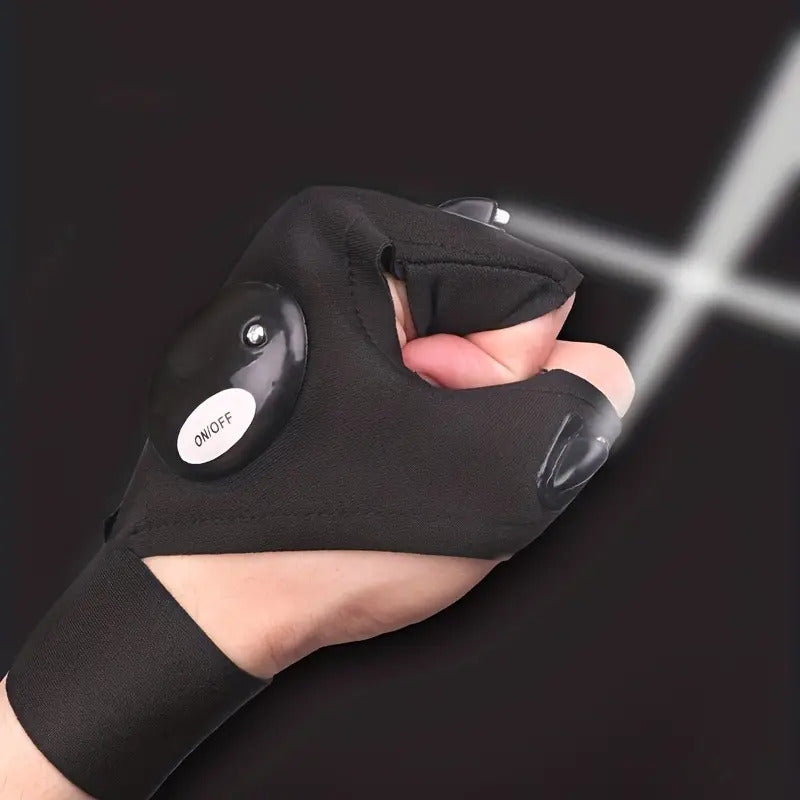 Guanti Impermeabili Senza Dita con Torcia LED  Pratici e Resistenti