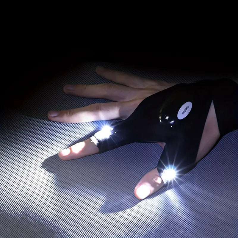 Guanti Impermeabili Senza Dita con Torcia LED  Pratici e Resistenti