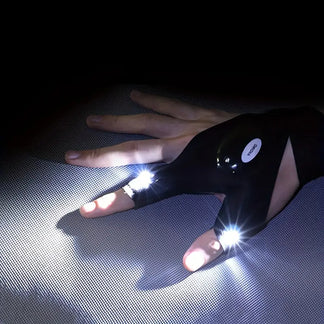 Guanti Impermeabili Senza Dita con Torcia LED  Pratici e Resistenti