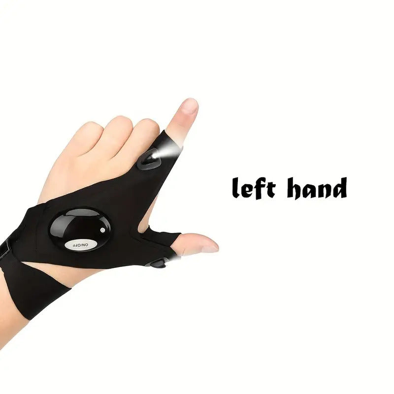 Guanti Impermeabili Senza Dita con Torcia LED  Pratici e Resistenti