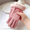 Touchscreen winter gloves for women with velvet lining