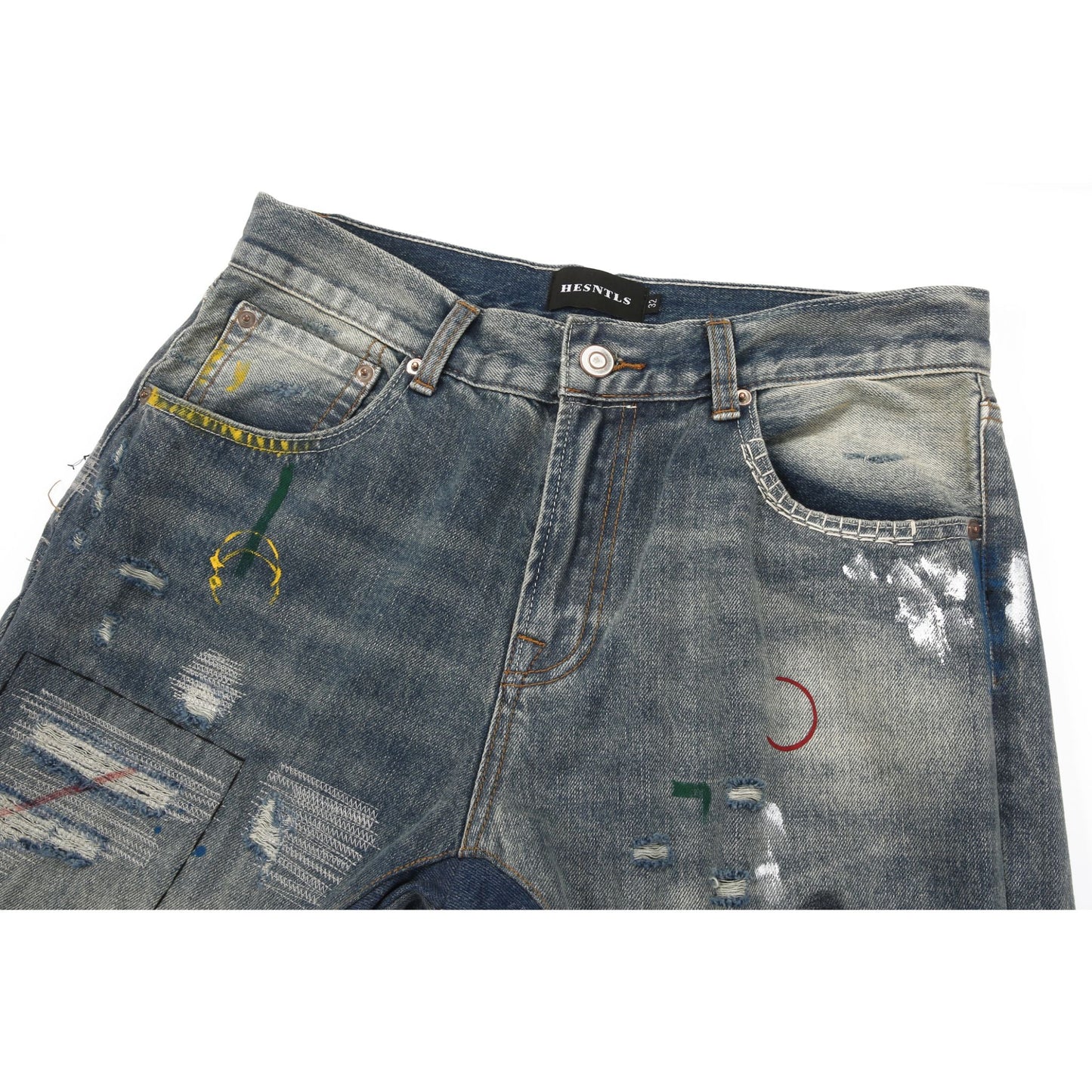 Denim Street™ | Jeans Flare Indigo con Dettagli Rovinati