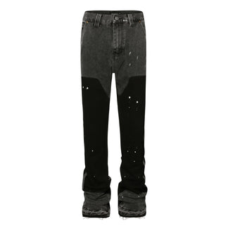 Jeans Flare Neri™ | Effetto Schizzi d’Arte