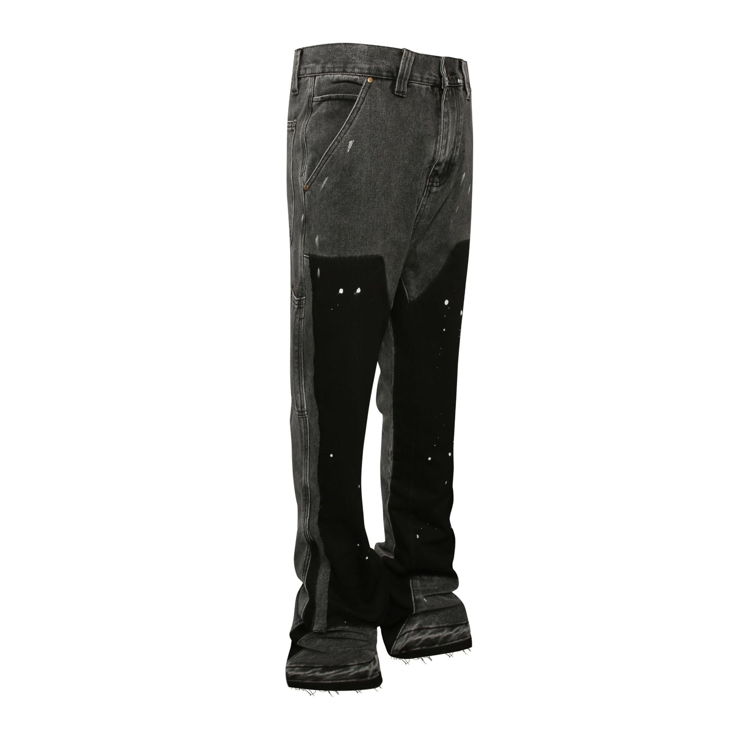 Jeans Flare Neri™ | Effetto Schizzi d’Arte