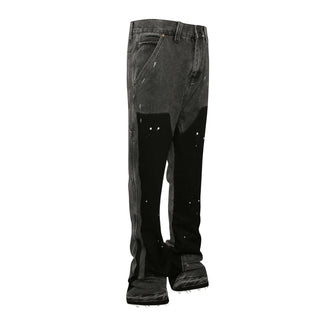 Jeans Flare Neri™ | Effetto Schizzi d’Arte
