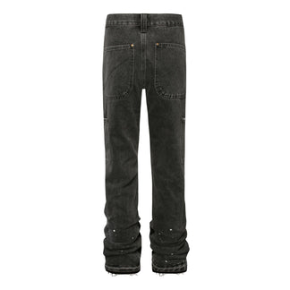 Jeans Flare Neri™ | Effetto Schizzi d’Arte