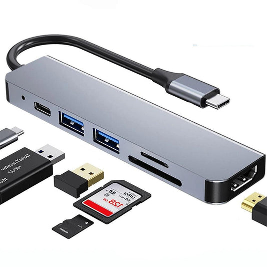 Hub USB-C 4K 30Hz con HDMI e PD 87W – Adattatore USB Type-C con USB 3.0, TF e SD per MacBook AirPro