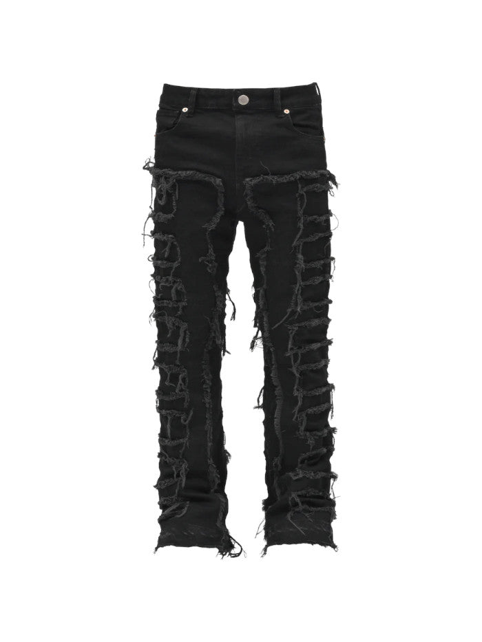 Jeans Flare in denim Nero con Frangie Uomo