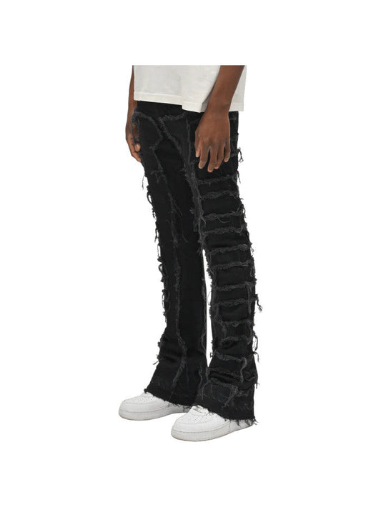 Jeans Flare in denim Nero con Frangie Uomo