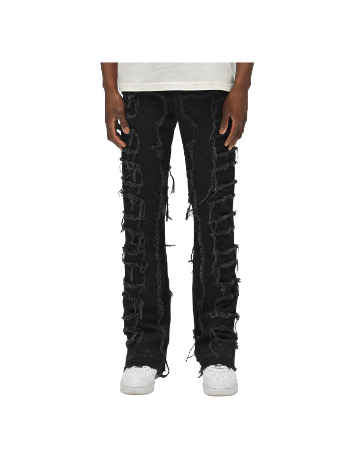 Jeans Flare in denim Nero con Frangie Uomo