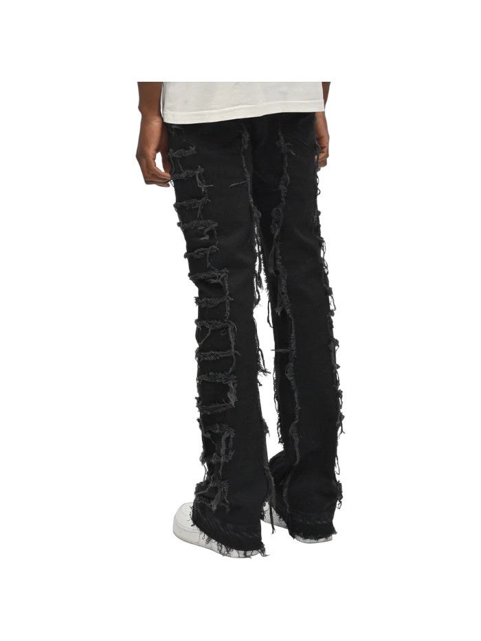 Jeans Flare in denim Nero con Frangie Uomo