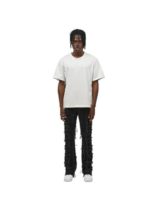 Jeans Flare in denim Nero con Frangie Uomo