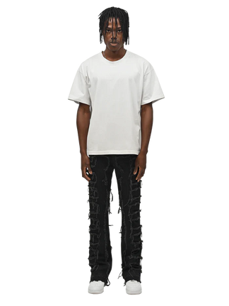 Jeans Flare in denim Nero con Frangie Uomo