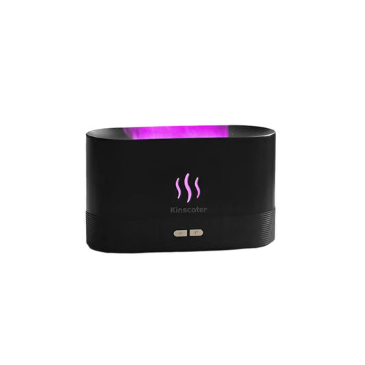 KINSCOTER Diffusore di Aromi e Umidificatore d'Aria Ultrasonico con Luce LED e Effetto Fiamma