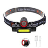 Lampada Frontale LED Ricaricabile da Pesca e Campeggio con 2 Modalità e Magnete
